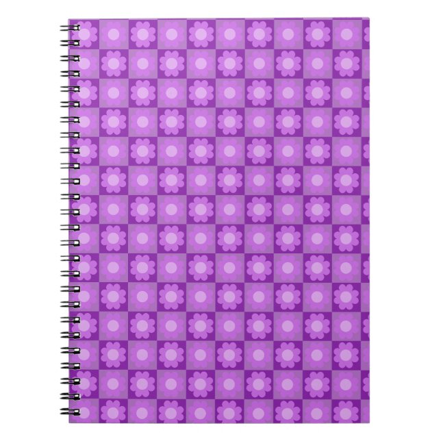Cuaderno Patrón geométrico floral púrpura (Frente)