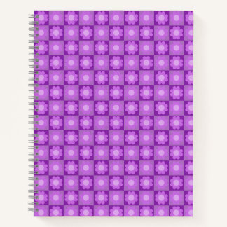 Cuaderno Patrón geométrico floral púrpura