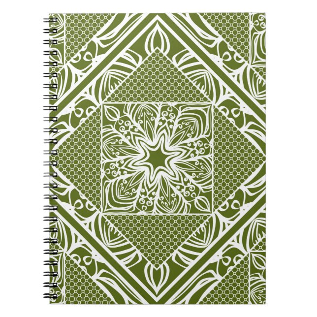 Cuaderno Patrón geométrico floral sin foco. Ilustración vin (Frente)