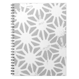 Cuaderno Patrón geométrico gris y blanco