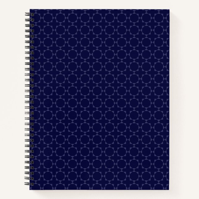Cuaderno Patrón geométrico islámico azul oscuro (Anverso)