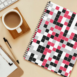Cuaderno Patrón geométrico magenta moderno