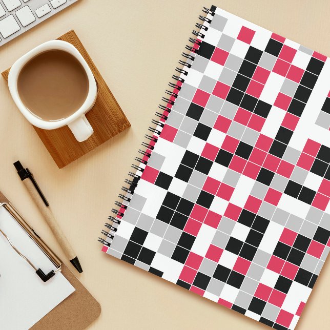 Cuaderno Patrón geométrico magenta moderno (Subido por el creador)