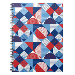 Cuaderno Patrón geométrico marino de verano sin soldadura
