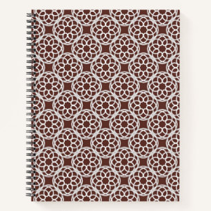 Cuaderno Patrón geométrico marrón y blanco sin costuras