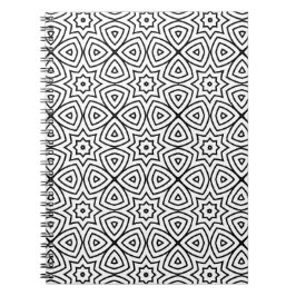 Cuaderno Patrón geométrico moderno en blanco y negro