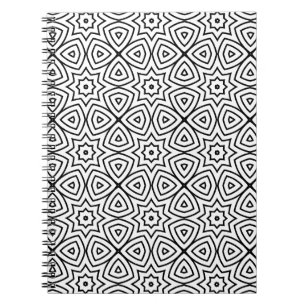 Cuaderno Patrón geométrico moderno en blanco y negro