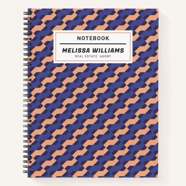 Cuaderno Patrón geométrico moderno entrelazado (Anverso)