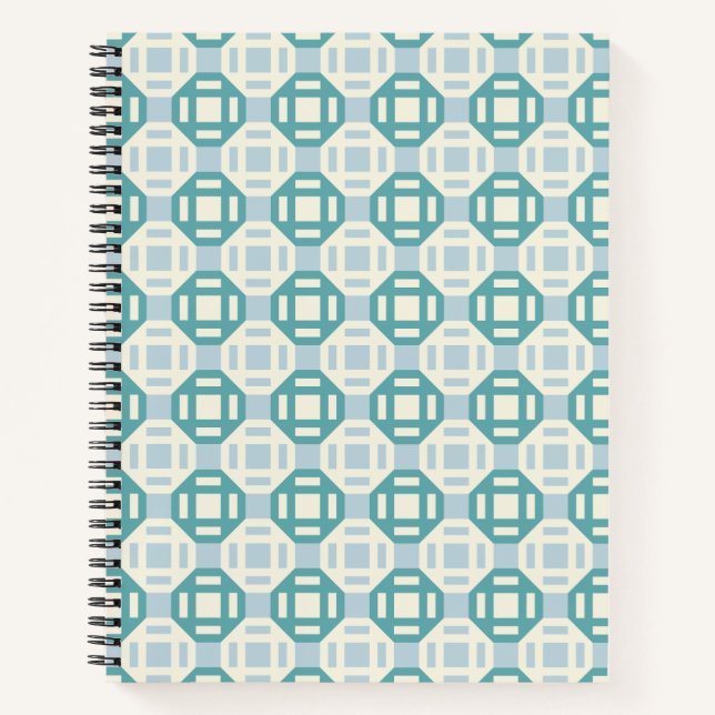 Cuaderno Patrón geométrico moderno inspirado en colchas (Anverso)