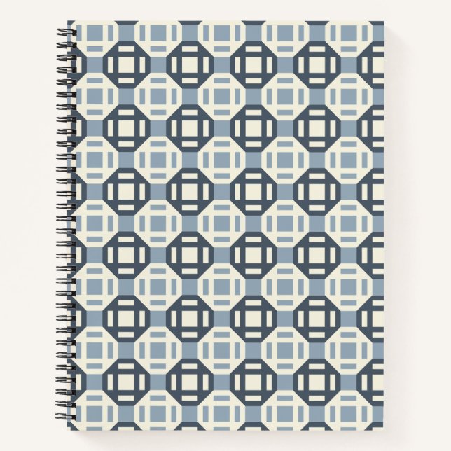 Cuaderno Patrón geométrico moderno inspirado en colchas (Anverso)