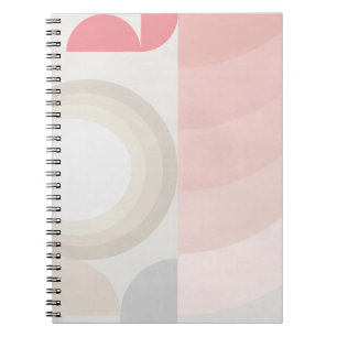 Cuaderno Patrón geométrico moderno rosa Rubor