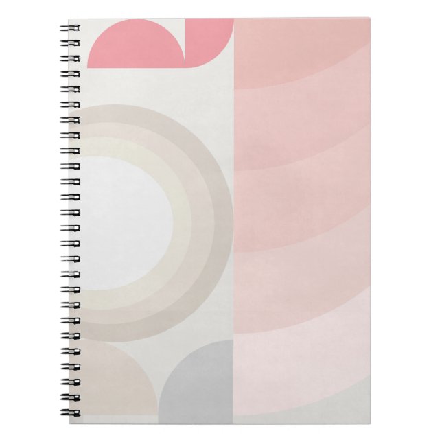 Cuaderno Patrón geométrico moderno rosa Rubor (Frente)