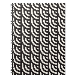 Cuaderno Patrón geométrico monocromo sin inconvenientes. Re