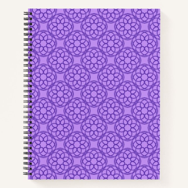 Cuaderno Patrón geométrico morado sin fisuras (Anverso)