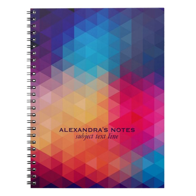 Cuaderno Patrón geométrico mosaico moderno colorido (Frente)