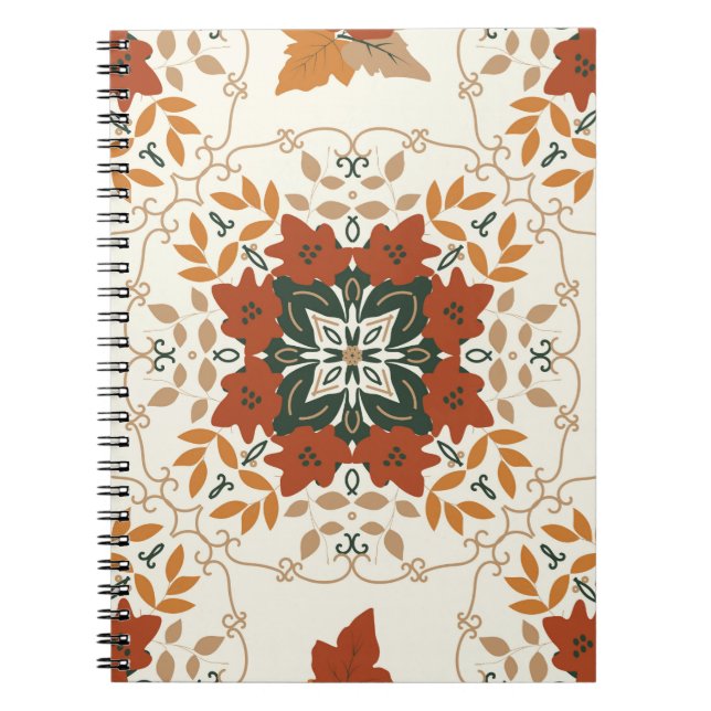 Cuaderno Patrón geométrico natural abstracto floral sin sol (Frente)