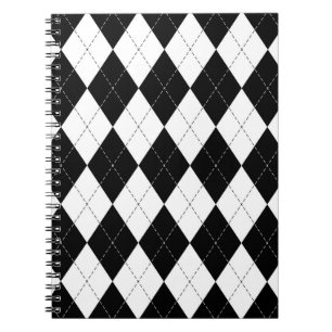 Cuaderno Patrón geométrico negro blanco