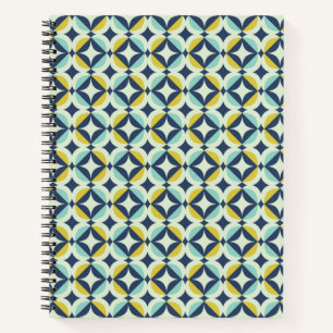 Cuaderno Patrón geométrico oro y azul