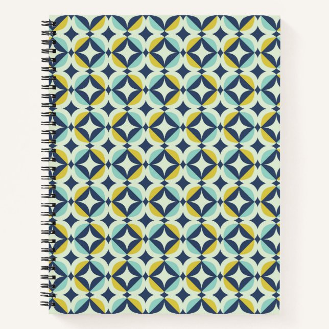 Cuaderno Patrón geométrico oro y azul (Anverso)