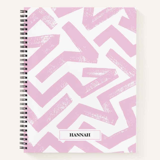 Cuaderno Patrón geométrico personalizado de líneas de pince (Anverso)