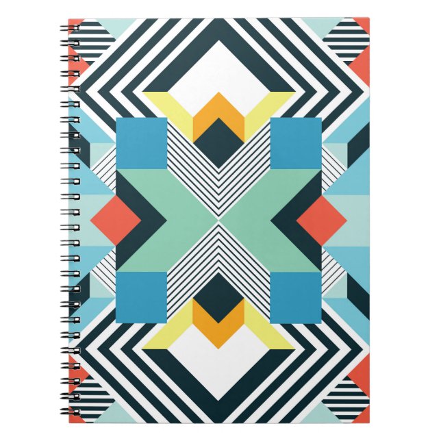 Cuaderno Patrón Geométrico Resumen Moderno. (Frente)