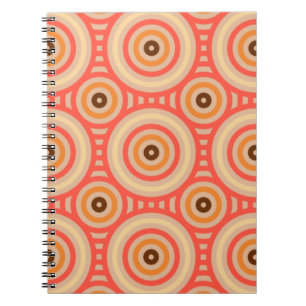 Cuaderno Patrón geométrico retro circular de los años 70.