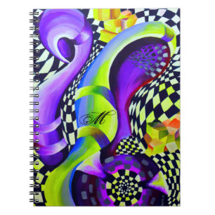 Cuaderno Patrón geométrico retro de 80`s