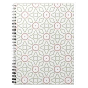 Cuaderno Patrón geométrico retro moderno de mediados de sig