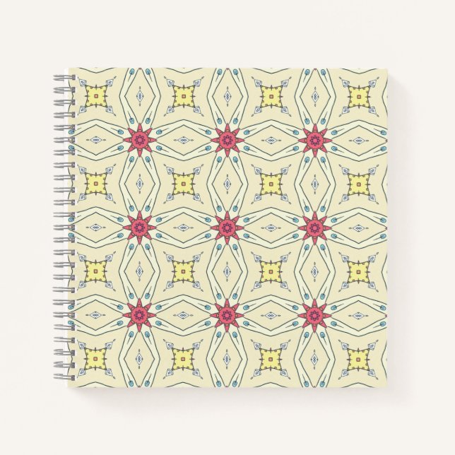 Cuaderno Patrón geométrico retro pastel (Anverso)