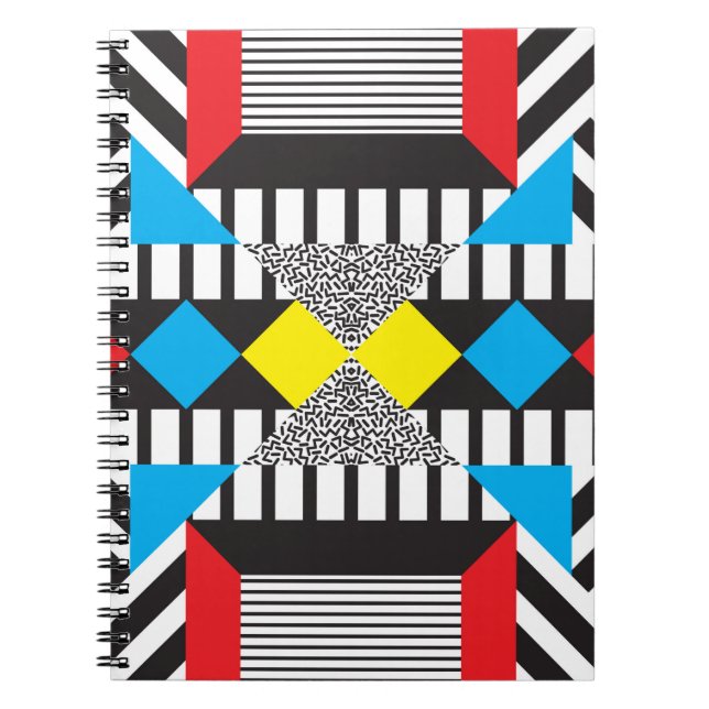 Cuaderno Patrón geométrico sin fisuras en estílico abstract (Frente)