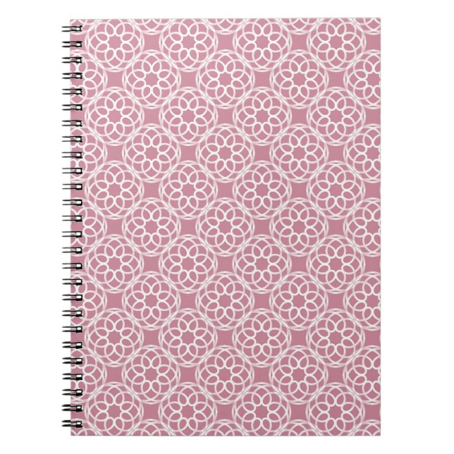 Cuaderno Patrón geométrico sin fisuras rosa blanco (Frente)