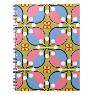 Cuaderno Patrón geométrico sin foco con flores
