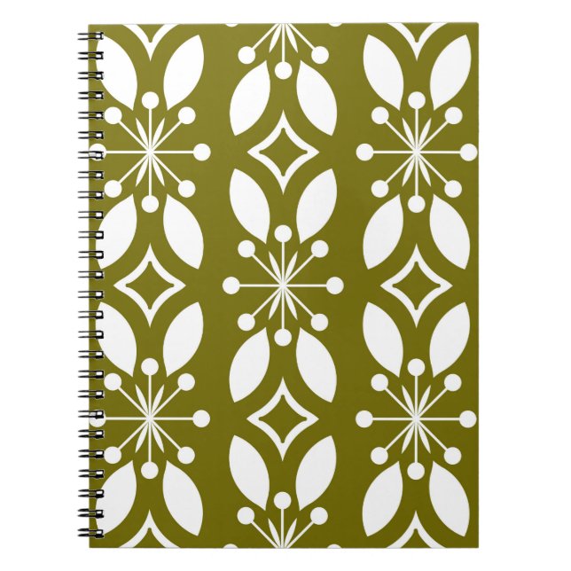 Cuaderno Patrón geométrico sin foco con flores (Frente)