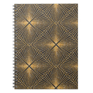 Cuaderno Patrón Geométrico Sin Marea Art Deco. Elegante Wal