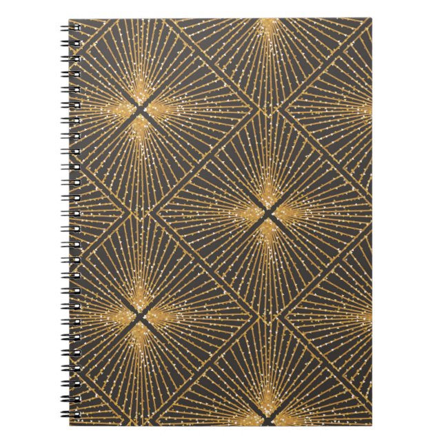 Cuaderno Patrón Geométrico Sin Marea Art Deco. Elegante Wal (Frente)