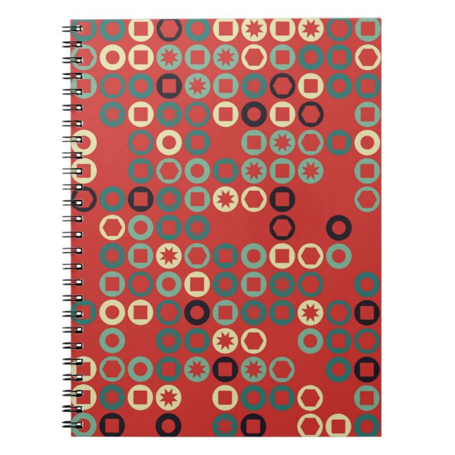 Cuaderno Patrón geométrico sin soldadura con elementos de c (Frente)