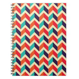 Cuaderno Patrón geométrico sin soldadura con fondo de zigza