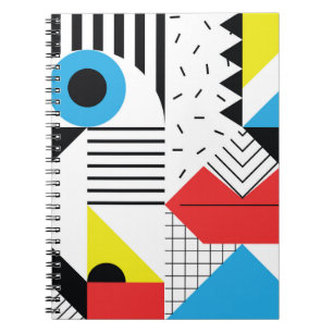 Cuaderno Patrón geométrico sin soldadura con formas abstrac