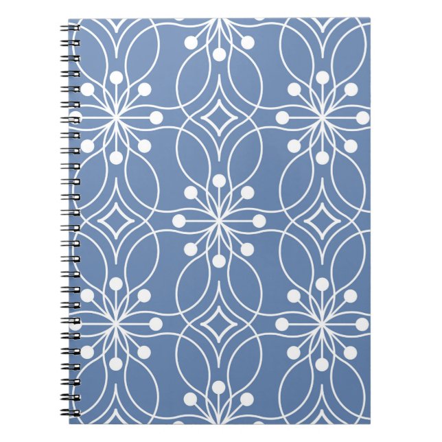 Cuaderno Patrón geométrico sin soldadura con líneas ondulad (Frente)