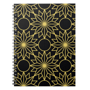 Cuaderno Patrón geométrico sin soldadura con wi dorado esti