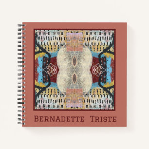 Cuaderno Patrón geométrico sin soldadura de crema roja azul