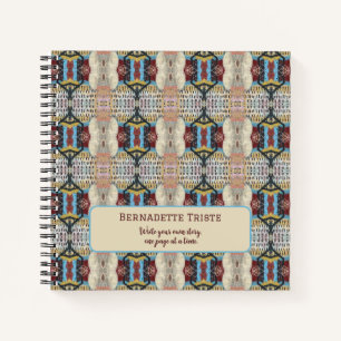 Cuaderno Patrón geométrico sin soldadura de crema roja azul