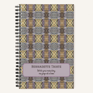 Cuaderno Patrón Geométrico sin soldadura Mauve Tan Brown