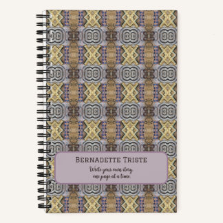 Cuaderno Patrón Geométrico sin soldadura Mauve Tan Brown