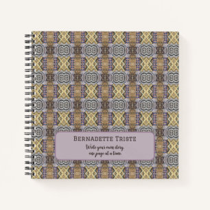 Cuaderno Patrón Geométrico sin soldadura Mauve Tan Brown