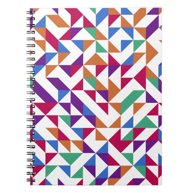 Cuaderno Patrón geométrico sin soldadura multicolor (Frente)
