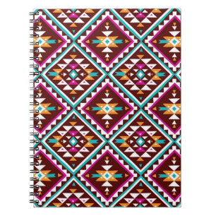 Cuaderno Patrón geométrico tribal de color sin fisuras