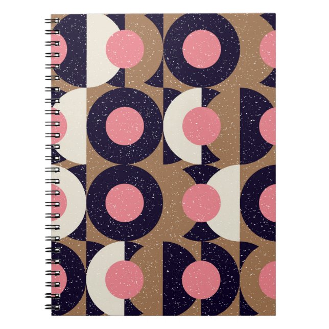 Cuaderno Patrón geométrico uniforme abstracto moderno con u (Frente)