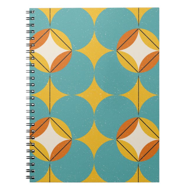 Cuaderno Patrón geométrico uniforme abstracto moderno con u (Frente)