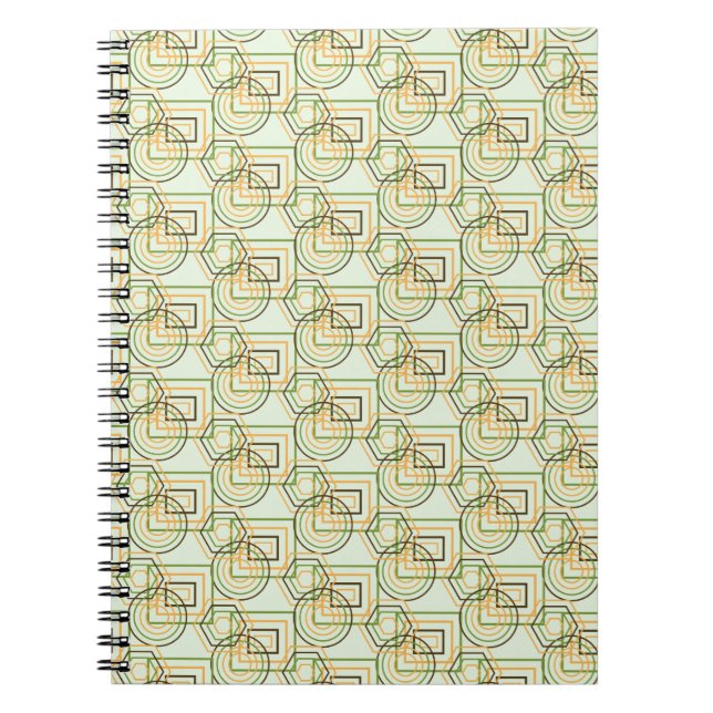 Cuaderno Patrón geométrico verde (Frente)